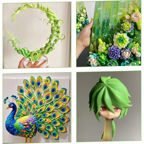 Air Dry Clay Lightweight, Flexible Modeling Clay for Adults Arts and Crafts | Professional & Moldable, Soft & No-Stick, Polymer Clay for Sculpting, Molding,Anime Figures,Making Costumes,DIY Projects - color: Light Green