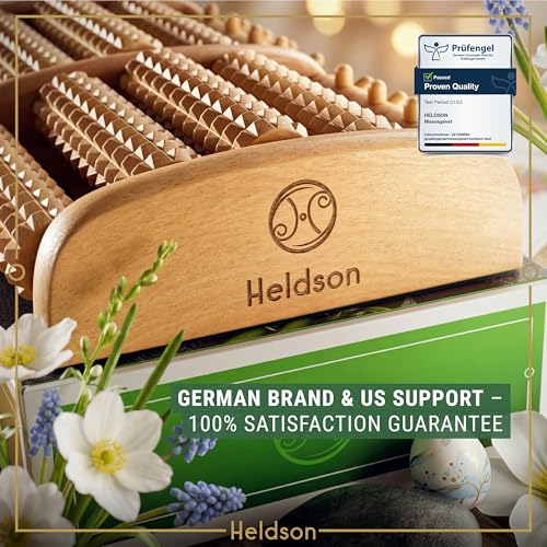 HELDSON Wooden Foot Massager Roller – Foot Roller for Plantar Fasciitis