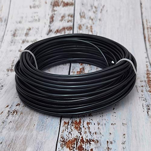 INSPIRELLE 9 Gauge Black Aluminum Craft Wire Bendable Metal Wire | 42 Feet for Jewelry Craft Making - color: Black, size: 9 Guage (3.0mm)