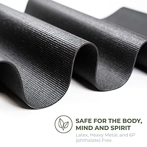 Explore 4mm Yoga Mat Roll, 100ft x 24in | Cut up to 17 Regular Yoga Mats, Non-Slip Gym Mat for Home Workout, Fitness, Floor Stretching, Anti-Tear - color: Black