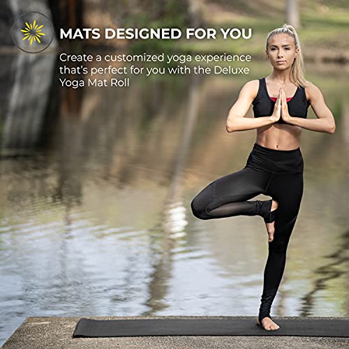 Ascend 6mm Thick Yoga Mat Roll, 50ft x 24in - color: Black