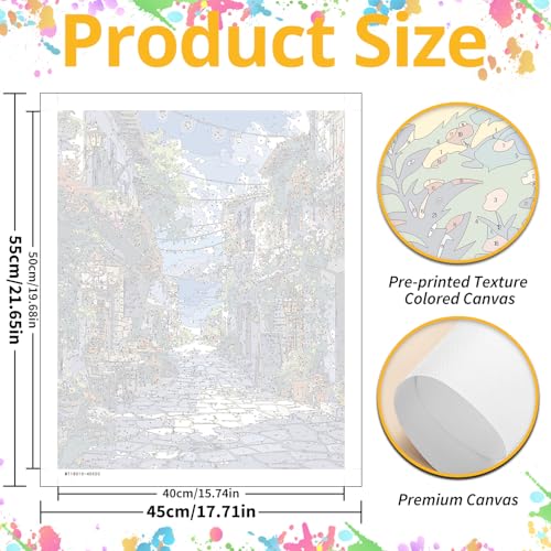 Landscape Paint by Numbers Kit for Adults, 16x20 inch | DIY Painting Kits Crafts for Adults, Relieve Stress, Gift, Home Wall Decor - color: LANDSCAPE02 without frame