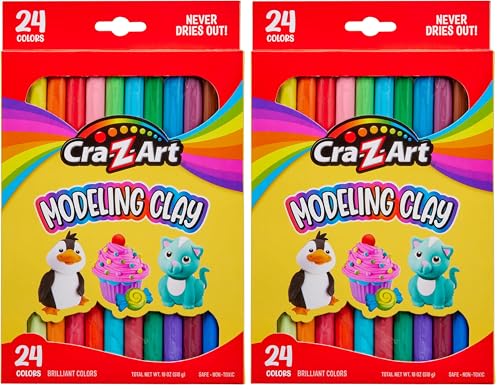 Cra-Z-Art Modeling Clay, 24 Count, 17.5 oz | Pack of 2 | Model 10901 - size: 24 Count (17.5 oz, Pack of 2)