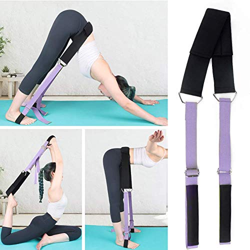 Yoga Stretching Strap, Improve Body Flexibility Stretch Strap Backbend Assist Trainer, Adjustable Leg Stretcher Home Gym Equipment for Pilates Splits Ballet Cheerleading Gymnastics Rehab - color: Purple