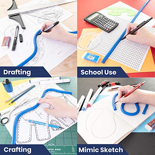 Pacific Arc Flexible Curve 36" with Inking Edge, for Drawing, Pattern Making, Engineering, Stencil Making - size: 36 Inch