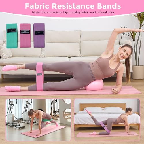 Home Pilates Kit Pilates Equipment Set for Women, Pilates Essentials Kit - color: Pink - 13 Pieces Kit