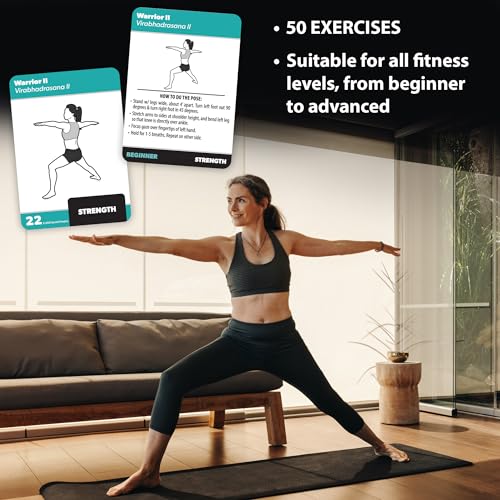 2 Pack - Bodyweight & Yoga Pose Exercise Cards - Fitness Workout Playing Cards