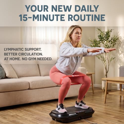 Lifepro Waver Vibration Plate Exercise Machine with 99 Speeds & 10 Presets | Resistance Bands, Non-Slip Surface, 330 lbs Capacity — Vibration Plate for Lymphatic Drainage, Body Toning, Full-Body Workout - color: Black