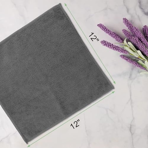 UNIMADE Washcloths Bulk 100 Pack Face Towels, Highly Soft Wash Cloths | Hand Towels, Fast Drying Multi-Purpose Microfiber Cleansing Cloths for Bathroom, Hotel, Spa, and Salon Grey (12" x 12") - color: Grey, size: 100Pack