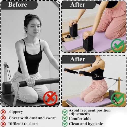 QCWN Non-Slip Pilates Reformer Mat Cover, 39" x 24" Pilates Machine Towel with Headrest Cutout, 0.8mm Sweat-Wicking Micro-Suede Foldable Mat for Female Pilates Enthusiast Exercise Matfor Pilate Training Yoga - color: Purple