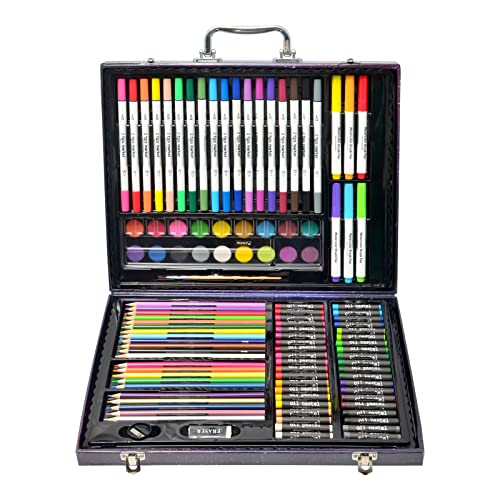 Darnassus 132-Piece Art Set, Deluxe Professional Color Set, Creating Gift Box, Art Set Crafts Drawing Painting Christmas Kit for Kids and Adult, Girls Boys - color: Starry Galaxy