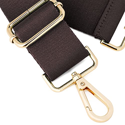 ZOOEASS Wide Shoulder Strap (Solid),Adjustable Replacement Belt Crossbody Canvas Bag Handbag - color: Coffee