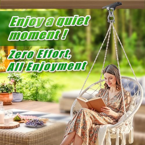 2Pack 360° Swivel Ceiling Swing Hanger with Bearing Ceiling Swing Mount | Stainless Steel Hanging Chair Hanger Swing Hardware for Hammock Chairs, Porch Swing, Aerial Silks, Gymnast Ring, Heavy Bag - color: 360° Bearing Swivel Hanger ( 2 Pack ) - Black Bas