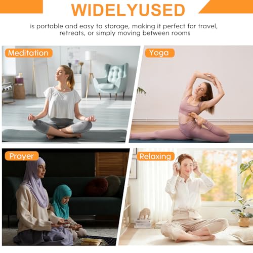 Engorgio Black Meditation Bench, Meditation Chair, Kneeling Meditation Stool, Seiza Chair, Prayer Bench with Cushion for Home Studio Portable Non-Slip Yoga Stool.