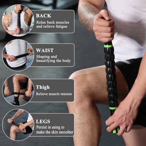 Muscle Roller Deep Tissue Massage Stick Cellulite Roller Fascia Blaster Lymphatic Drainage Massager for Muscle Soreness Tightness Physical Therapy(Purple Black) - color: Purple Black