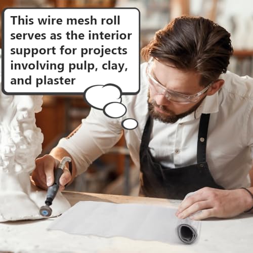 OLYCRAFT 3m/9.8 Ft Aluminum Sculpting Wire Mesh 11.8 Inch Aluminum Wire Mesh Roll for Sculpting Clay Craft Wire Mesh Metal Mesh Sheet Sculpting Mesh Roll Mesh Screen for Arts and Craft