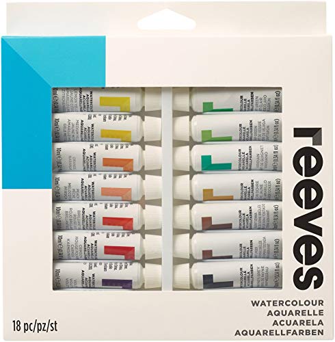 Reeves 18-Pack Water Color Tube Set, 10ml (8494251) - size: 18 Tubes, style: Water Colour