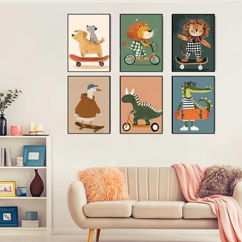9 Pack Cute Animal Paint by Numbers Kit for Adults Canvas, Frameworkless | Easy Adult Paint by Number Kits on Canvas DIY 9 Pack Animal Painting for Beginners Art by Numbers for Home Wall Decor Gift - color: YH03384