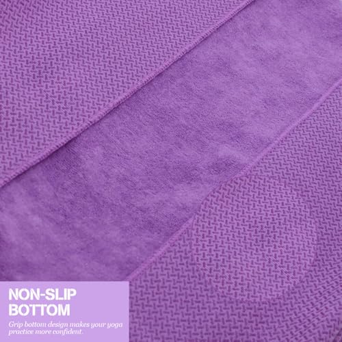 Kolti Hot Yoga Towel Non-Slip Yoga Mat with Grip Dot Towel Ultra-Absorbent Microfiber Towel for Hot Yoga, Pilates, Bikram and Workout Gear 24"x 72"