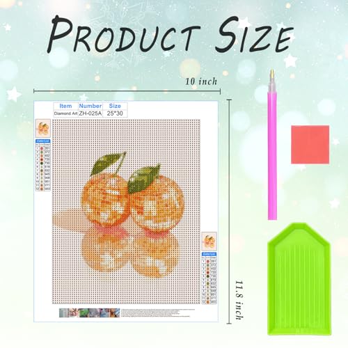 XUNLURY Trendy Retro Disco Ball Diamond Art Kits, Funky Y2K Orange Fruit Diamond Painting Kits for Girls Adults Beginners, Full Drill Diamonds Dots for Home Decor, 9.8x11.8 Inch - color: color_6, size: 10 x 11.8 inches