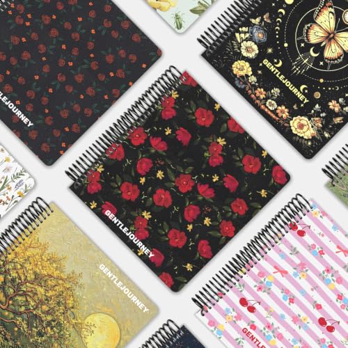 Hardcover Sketchbook,7.2"x8.3"Spiral Bound Drawing Pad, Noir Scarlet Flower | 150gsm(92lb)Acid-Free Thick Paper,Blank Art Journal for Adults,Artists&Beginners,Ideal for Sketching,Doodling and Mixed Media - color: noir scarlet flower