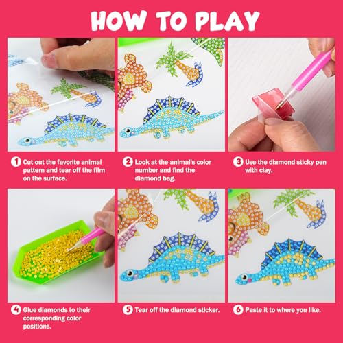Labeol Diamond Art Kits for Kids Boys and Girls Ages 6-8-10-12 Easy to DIY Creative Diamond Art Sticker Craft by Numbers Kits for Kids and Adult Beginners (Butterfly) - style: butterfly