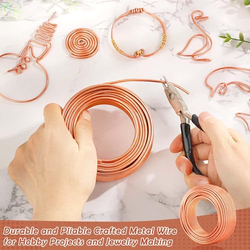 Aluminum Wire, Anezus 9 Gauge Craft Bendable Armature Thick Wire for Wreath, Jewelry Making, Gardening, Sculpting, Cosplay Props (Copper, 3 mm) - style: Copper