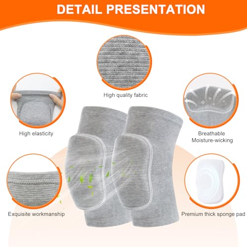 HISFFOG Volleyball Knee Pads for Women, Men, Youth, Girls, Kids, Knee brace for Volleyball Basketball Football Dance Yoga Tennis Running Cycling Workout Climbing Wrestling - color: Gray, size: Large
