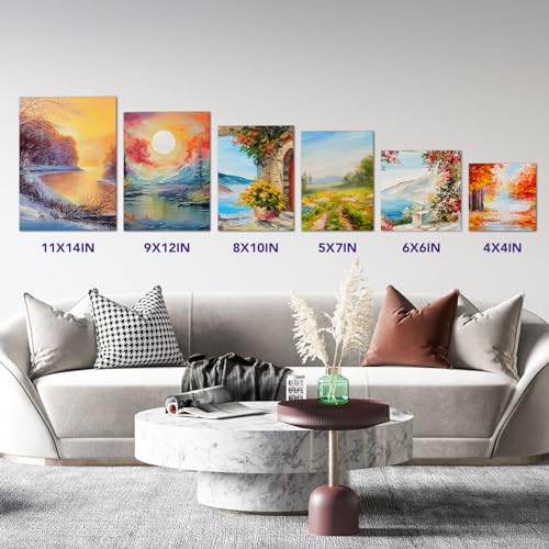 ESRICH Canvas Boards for Painting 20 Multi Pack Paint Canvas Panels 11x14, 9x12, 8x10, 6x6, 5x7, 4x4 Blank Canvases for Painting-Cotton Primed Painting Canvas for Acrylic, Oil, Gouache & Tempera - size: 20 Packs Canvas Panel - 6 Sizes