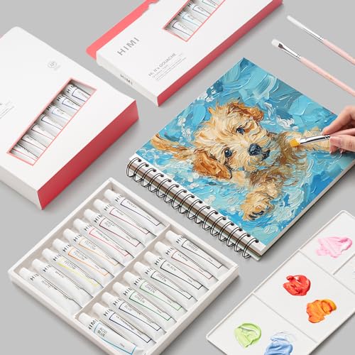 HIMI Gouache Paint Tube Set -36 Colors 12ml, with Rich Pigments, Gouache paint Non-Toxic, suitable for Beginners, Artists, and Hobby Painters. Beautiful Gifts for Art Supplies Painting(36 colors) - color: 36colors