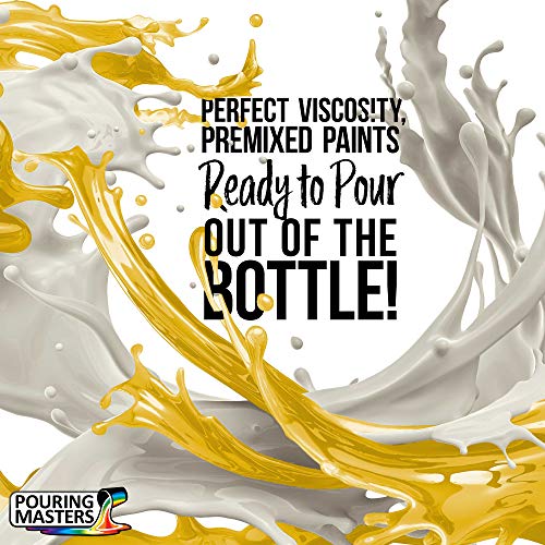 Pouring Masters Sunflower Yellow Ready to Pour Acrylic Pouring Paint - Premium 32-Ounce Pre-Mixed Fluid Acrylic Paint - Fluid Art Supplies for Canvas, Wood, Paper, Tile & Rocks | Premium, Pre-Mixed Fluid Acrylic Paint - Fluid Art Supplies for Canvas, Wood