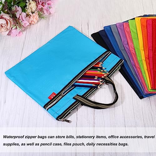 PATIKIL Waterproof Zipper File Bag, Documents Storage Zip Pouch, Yellow | 11x14inch Bag Books Tools for Office Travel - color: Yellow