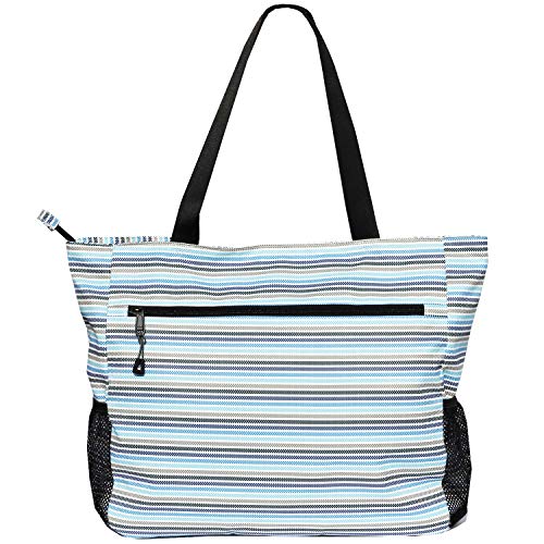 ESVAN LARGE BEACH BAG Water Resistant Lightweight 20 inch Women Oversize Tote Bag for Gym Beach Travel Pool Yoga Nurse - color: W