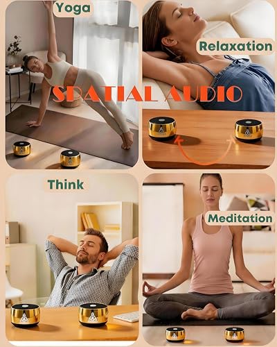 M3 Zen Frequency Sound Machineļ¼Portable Meditation Chime for Calm | Anxiety Relief & Sleep Aid | Screen-Free Alternative to Kinetic Sand Art | Includes Carry Bag - color: Gold