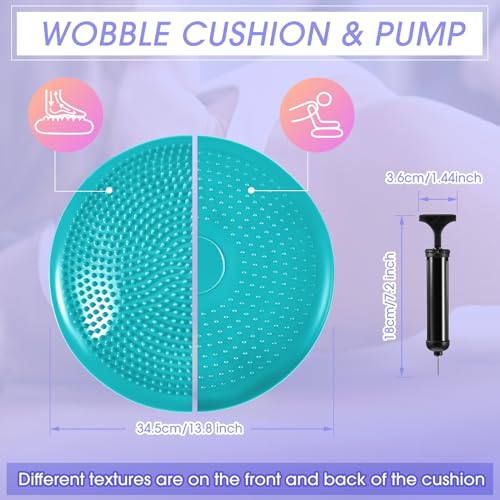 8 Pcs Balance Disc Set with Hand Pump, Wobble Cushion, 3 Balance Pods & 4 Spiky Massage Balls, for Sensory child, Balancing Training, Physical Recovery, Exercise, Adults, Dogs - color: Fresh Colors