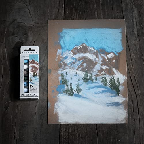 SENNELIER Extra-Soft French Pastel for Professional Artists, Half Pastel Winter inspired Set of 6 - color: Winter