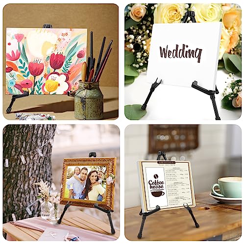 AROIC 6 Pack 14'' Tabletop Easels, Black Steel Table Top Easels for Display | Adjustable Portable Table Top Easel for Paintings, Signs, Posters,Frame Pictures(with 6 Bags) - style: 6P