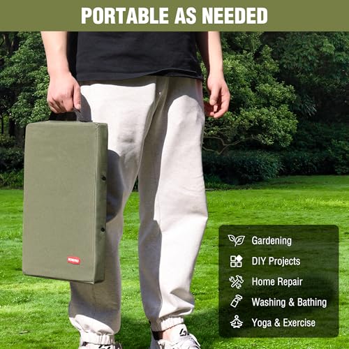 WORKPRO 17" Kneeling Pad with Removable Cover, Green - color: Green