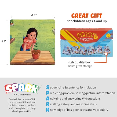 SPARK INNOVATIONS Sequencing Cards, Speech Therapy, Autism Therapy, SEL, Problem Solving, Social Skills, Picture Cards, ESL, English Language Learners (Set 2)