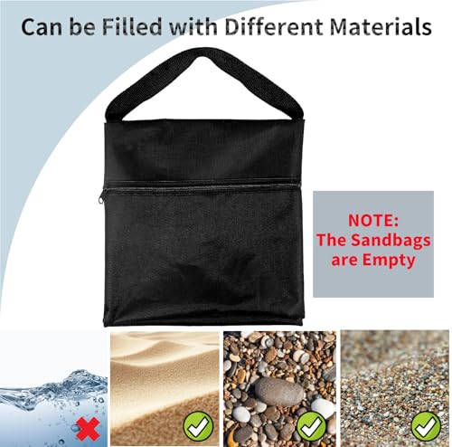 2 Pack Sandbags with 4 PE Bags, Sand Bag for Backdrop Stand | Weight Bags for Light Stand Photography Video Equipment, Heavy Duty Sand Bags for Photo Tripod, C Stands and Light Stands - size: 2 PCS