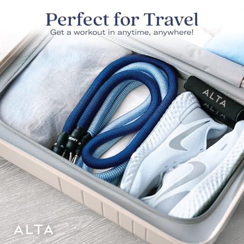 ALTA Resistance Tube Bands for Women, Full Kit Resistance Bands, Set of 3 - color: Azure, size: 3 Band Set