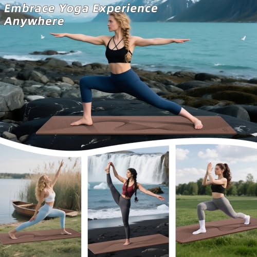 ILILI Exercise Mat 72''x25''×0.3''(8MM) - color: brown