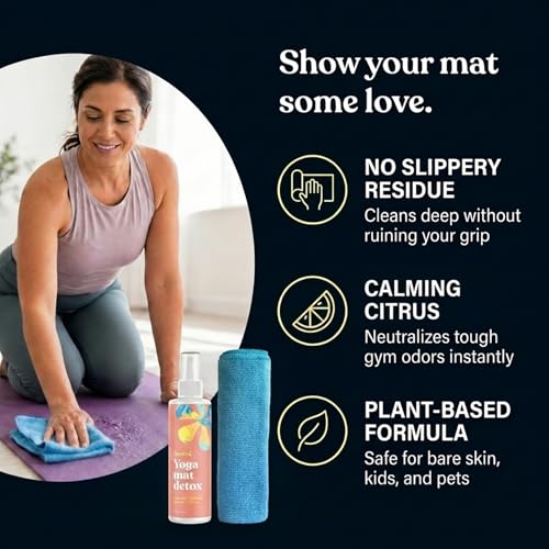 ASUTRA Yoga Mat Cleaner Spray (Calming Citrus), 4 fl oz