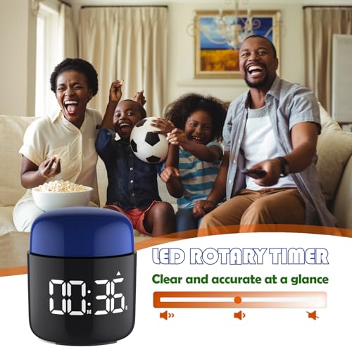 Table Twist Timer, Large LED Display Stopwatch, Silent & Loud Alarm, 199 Minute Countdown & Up, Vintage Night Light, for Kitchen Cooking Meeting Teacher Classroom Office Yoga Fitness Games (Blue) - color: Blue