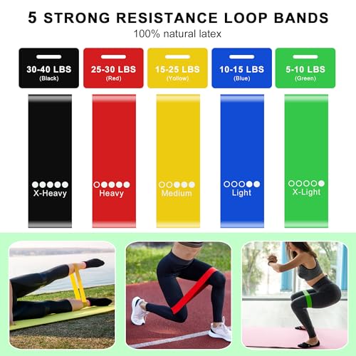 Resistance Bands for Working Out, Workout Bands, Training Bands Set, Pull Up Exercise Bands for Home Workouts, Full Body Training, Physical Therapy, Muscle Training, Strength Training. - color: Green