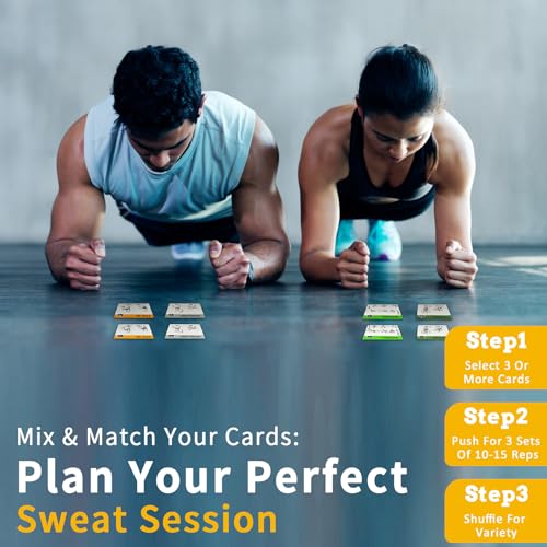 Dumbbell Workout Cards, 62 Large 5"x3.5" Exercise Cards for Home & Gym, Strength Training, Muscle Building, Beginner Fitness Guide, Fitness Cards for Men & Women - style: Dumbbell