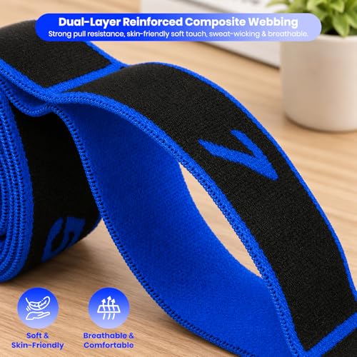 Resistance Band for Stretching, Yoga, Pilates and Fitness, Number Stretch Fitness Band with Clear Markings, 8-Section Elastic Latex Training Bands with Adjustable Tension for Body Shaping - color: Blue-Black