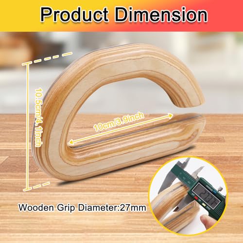 Wooden Resistance Bands Handles Versatile Exercise Handles with Anti-Slip Grip Tapes for Elastic Band Workouts Home Gym Strength Training and Full-Body Workouts - color: handles with embedded metal plates