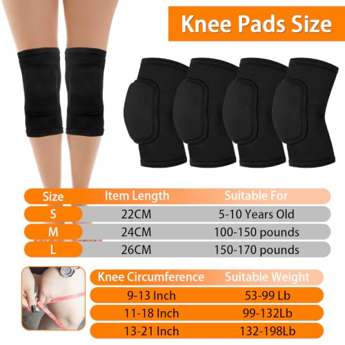 2 Pairs Volleyball Knee Pads Youth, Black Knee Pads for Girls, Women, Men - color: Black, size: Large