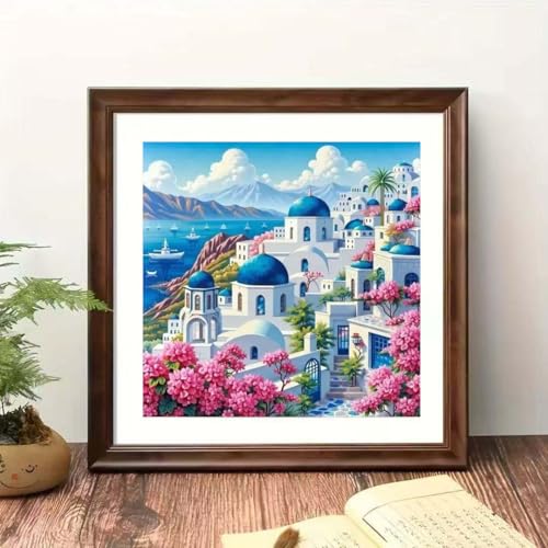 OJTOYART Castle Landscape DiamondPainting Kits,5D Diamond Art Kits for Adults Beginners,DIY Paint By Diamonds Dot Art Painting Craft Kits for Adults Home Wall Decor 13.79 x 13.79inch - color: YP073